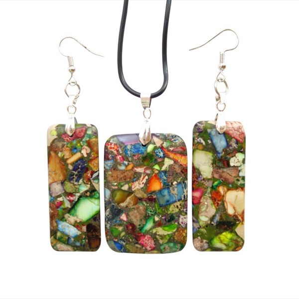 Beautiful Man made Sediment Earrings Necklace