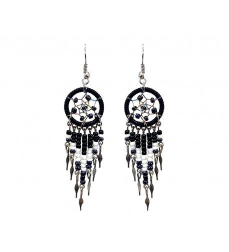 Dream Catcher Earrings Black Sparkle