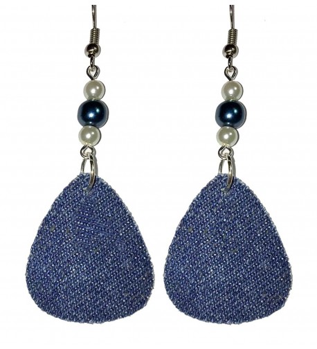 Teardrop Denim Dangle Earrings D002