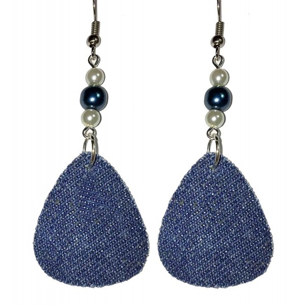 Teardrop Denim Dangle Earrings D002