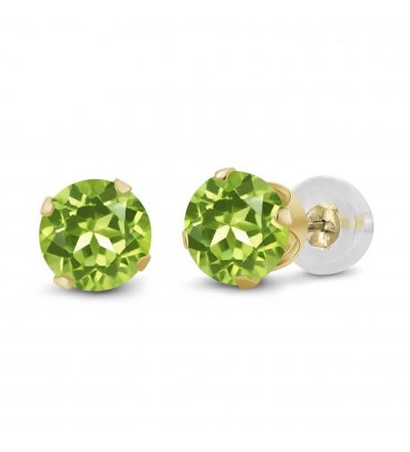 Round Green Peridot Yellow Earrings