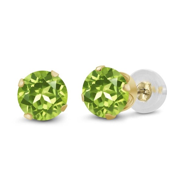 Round Green Peridot Yellow Earrings