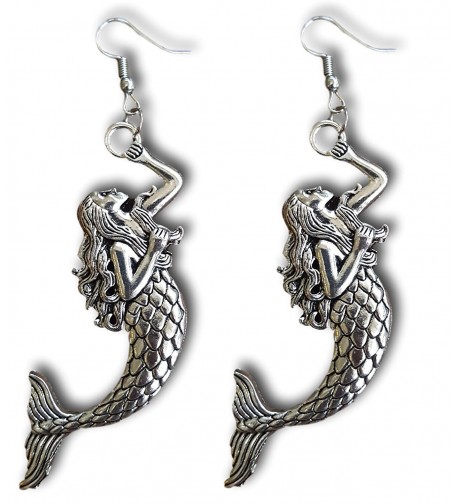 Mermaid Silver Dangle Earrings Pashal