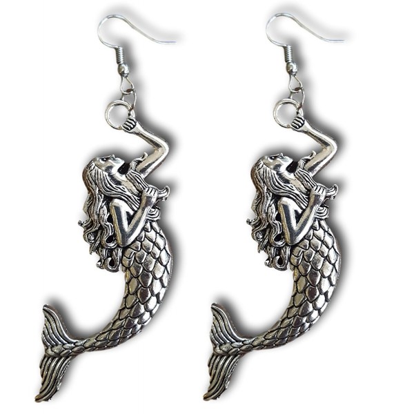 Mermaid Silver Dangle Earrings Pashal