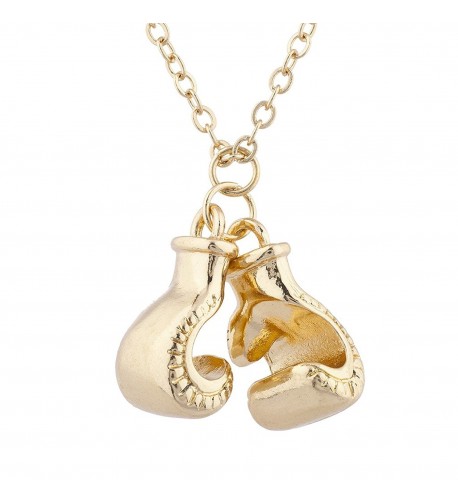 Lux Accessories Boxing Pendant Necklace