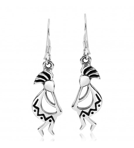 Native Kokopelli Sterling Festive Earrings