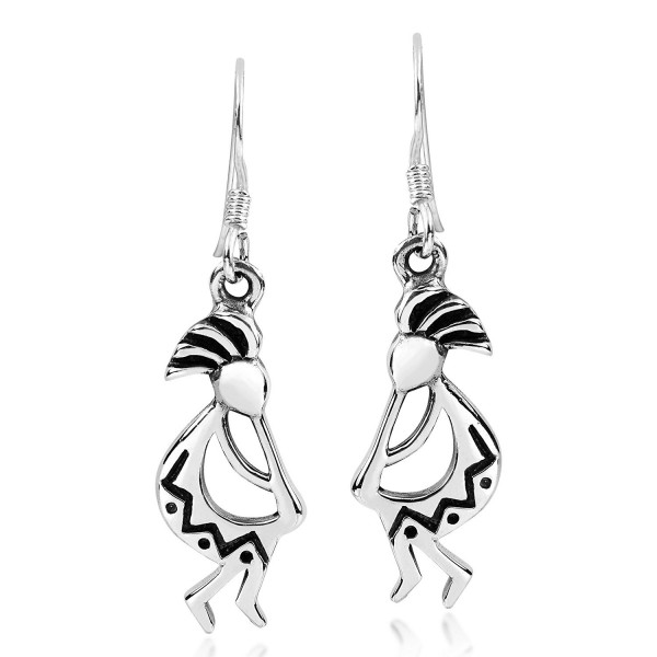 Native Kokopelli Sterling Festive Earrings