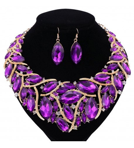 African Jewelry Crystal Statement Necklace