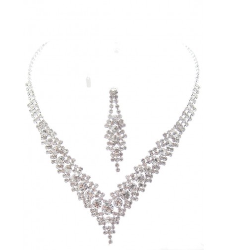 Crystal Bridesmaid Evening Necklace Earring