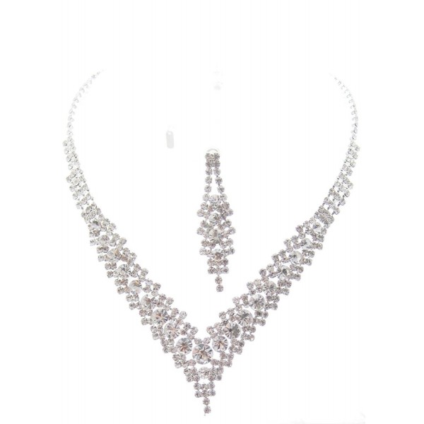Crystal Bridesmaid Evening Necklace Earring