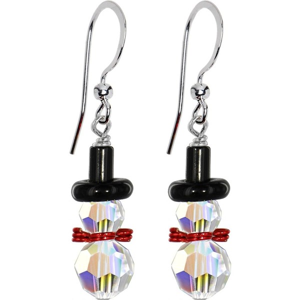 Handcrafted Snowman Earrings Swarovski Crystals