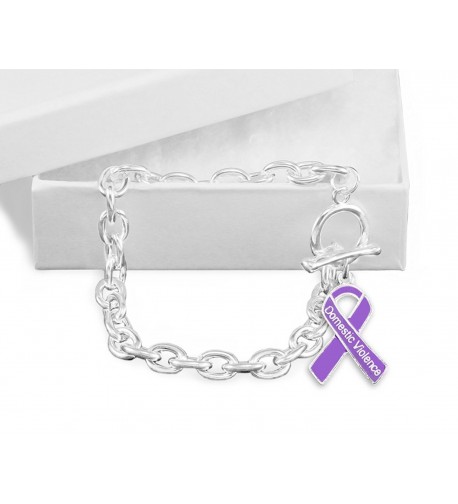 Domestic Violence Purple Ribbon Bracelet