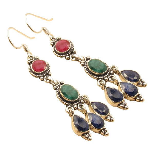 EMERALD SAPPHIRE Colorful Earrings Jewelry