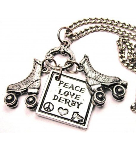 Roller Skates Pewter Fashion Necklace