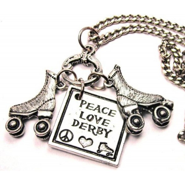 Roller Skates Pewter Fashion Necklace