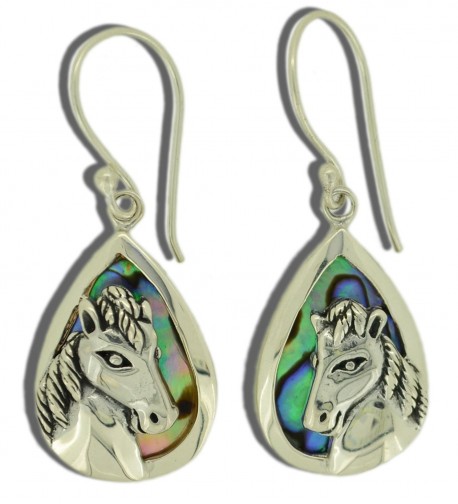 Horse Abalone Sterling Silver Earrings