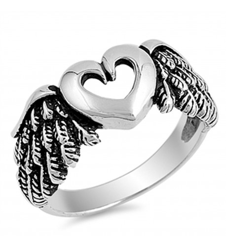 Cutout Heart Angel Sterling Silver