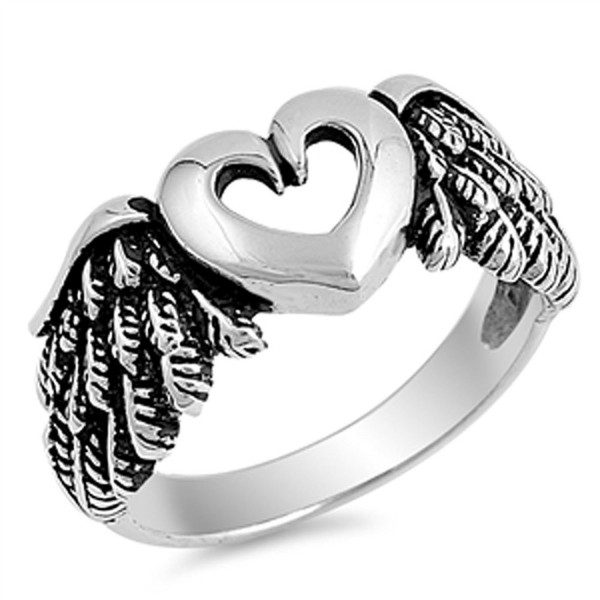 Cutout Heart Angel Sterling Silver