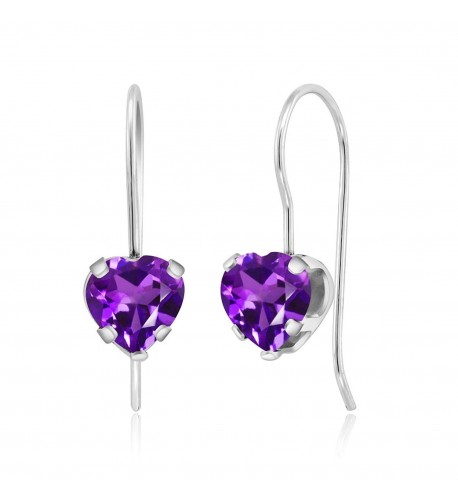 Purple Amethyst Sterling 5 prong Earrings