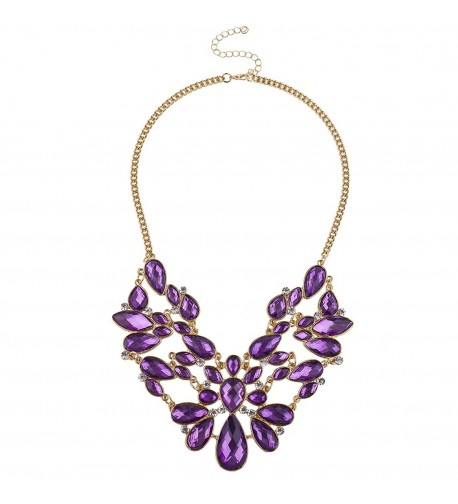 Lux Accessories Teardrop Statement Necklace