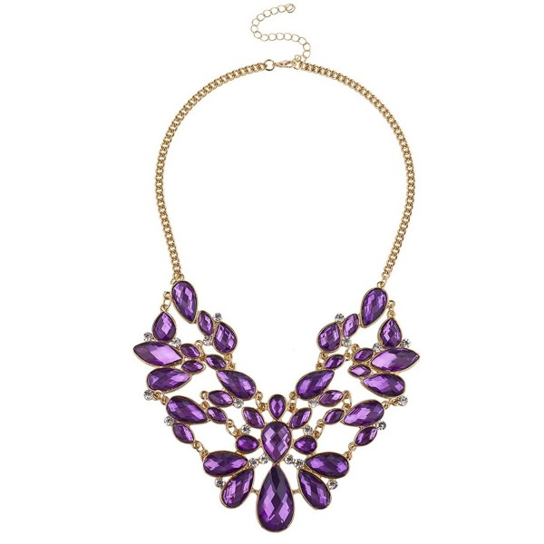 Lux Accessories Teardrop Statement Necklace