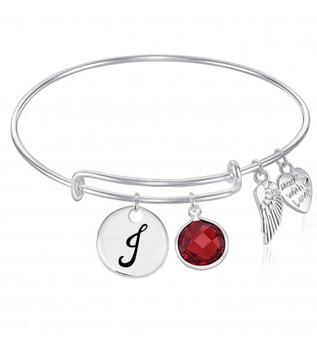 Initial Expandable Bangle Bracelet January