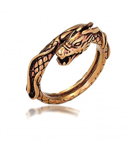 Oxidized Copper Dragon Ring Size