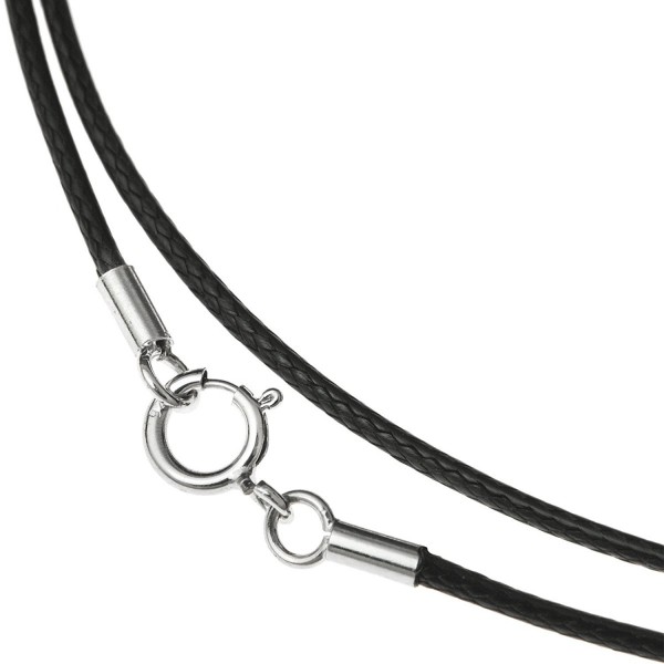 Rhodium Sterling Silver Stringing Necklace