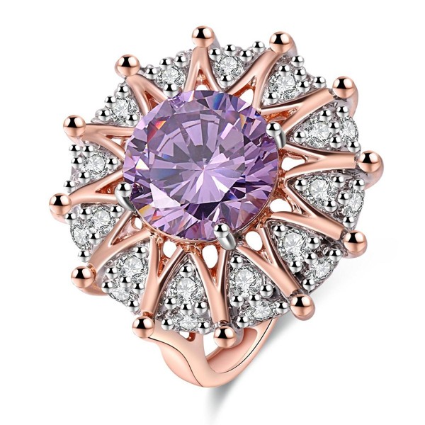 Purple Zirconia Rhodium Plated Shaped Jewelry