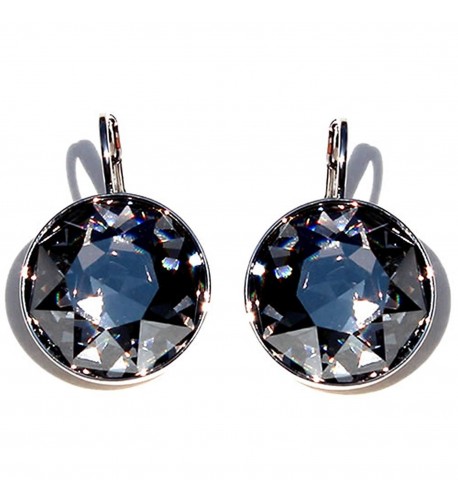 Diamond Rhodium Earrings Swarovski Crystals