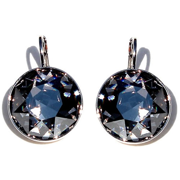 Diamond Rhodium Earrings Swarovski Crystals