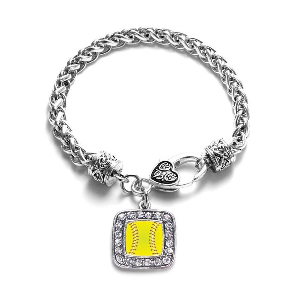 Softball Classic Silver Crystal Bracelet