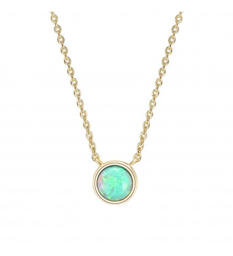 PAVOI Plated Round Bezel Necklace