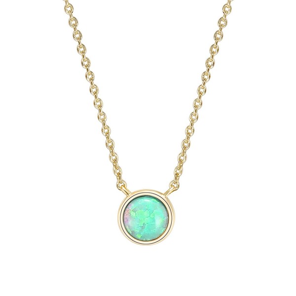 PAVOI Plated Round Bezel Necklace