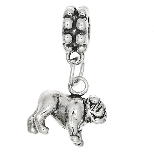 Sterling Silver Oxidized Dimensional Bulldog