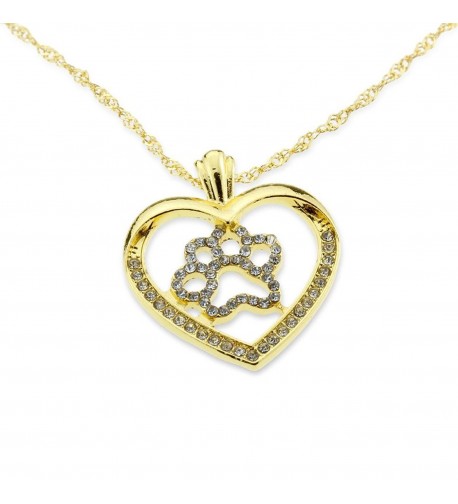 Necklace Lovers Gold Platinum Plated Heart Pendant