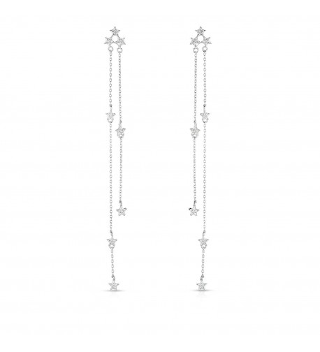 Rhodium Sterling Zirconia Chandelier Earrings