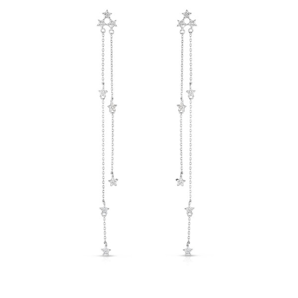 Rhodium Sterling Zirconia Chandelier Earrings