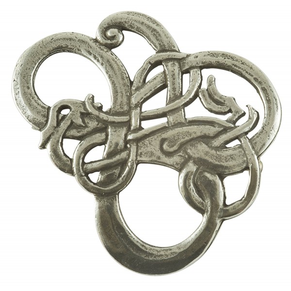 Entwined Viking Pewter Dragon Brooch