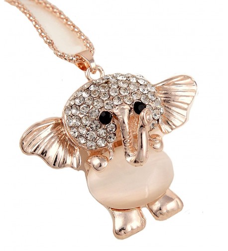 DUOKA Diamond Elephant Pendant Necklace
