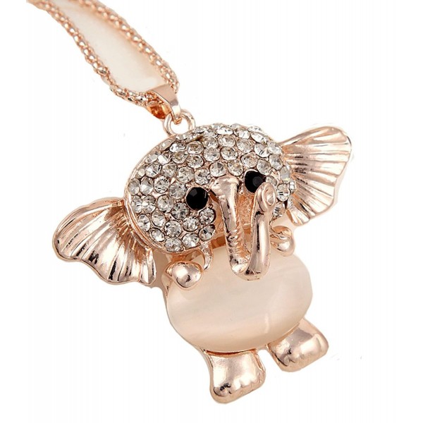 DUOKA Diamond Elephant Pendant Necklace