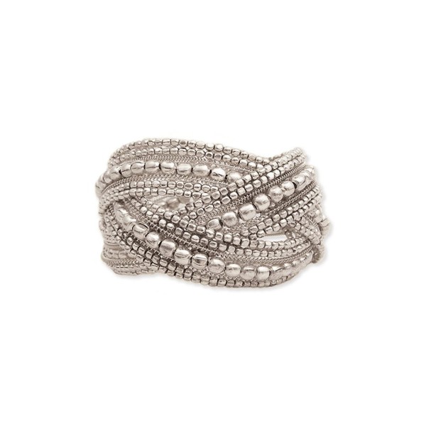 Silver Plate Beaded Braided Bracelet