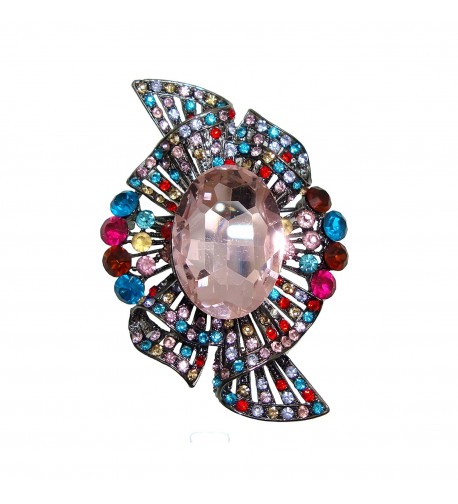 TTjewelry Vintage Bow knot Multi color Rhinestone