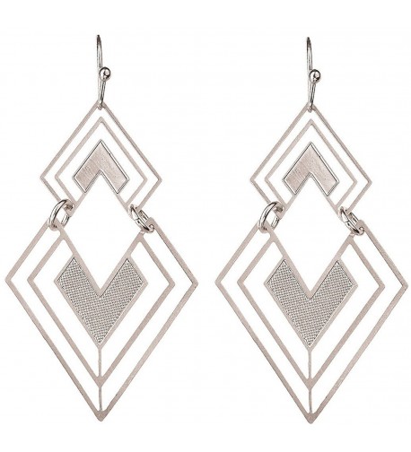 Rain Silver Tone Geometric Triangle Earrings