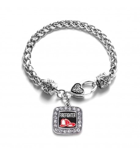 Firefighter Classic Silver Crystal Bracelet