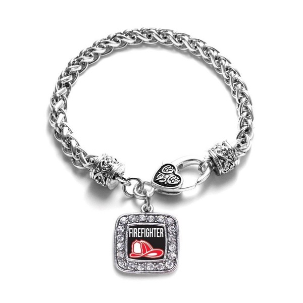 Firefighter Classic Silver Crystal Bracelet