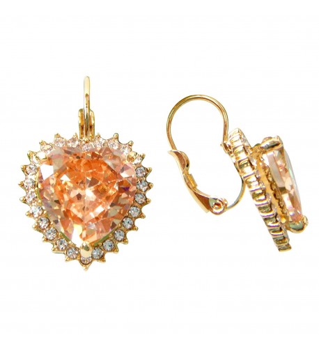 Navachi Champagne Crystal Leverback Earrings