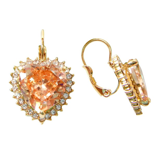 Navachi Champagne Crystal Leverback Earrings