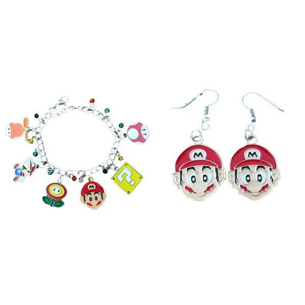 Mario 2 Pack Bracelet Earrings Superheroes