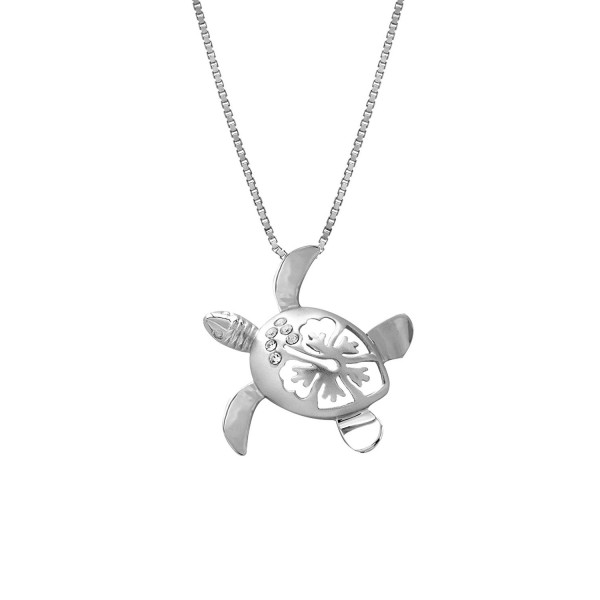 Sterling Silver Hibiscus Necklace Pendant